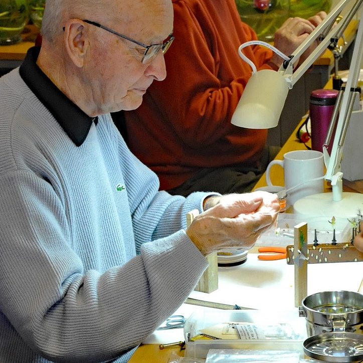 Closeup of fly tying